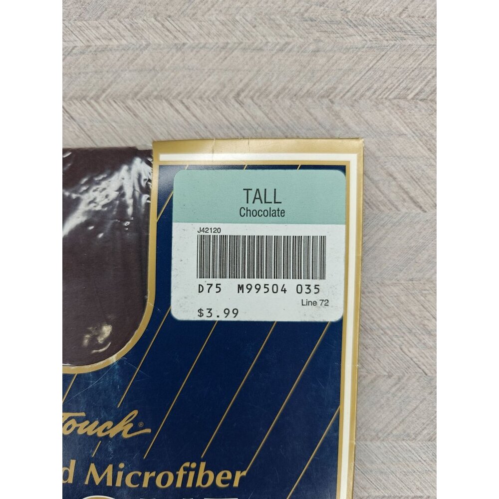 Nice Touch Opaque Soft Sueded Microfiber Pantyhose Tall Chocolate Vintage - Picture 2 of 3